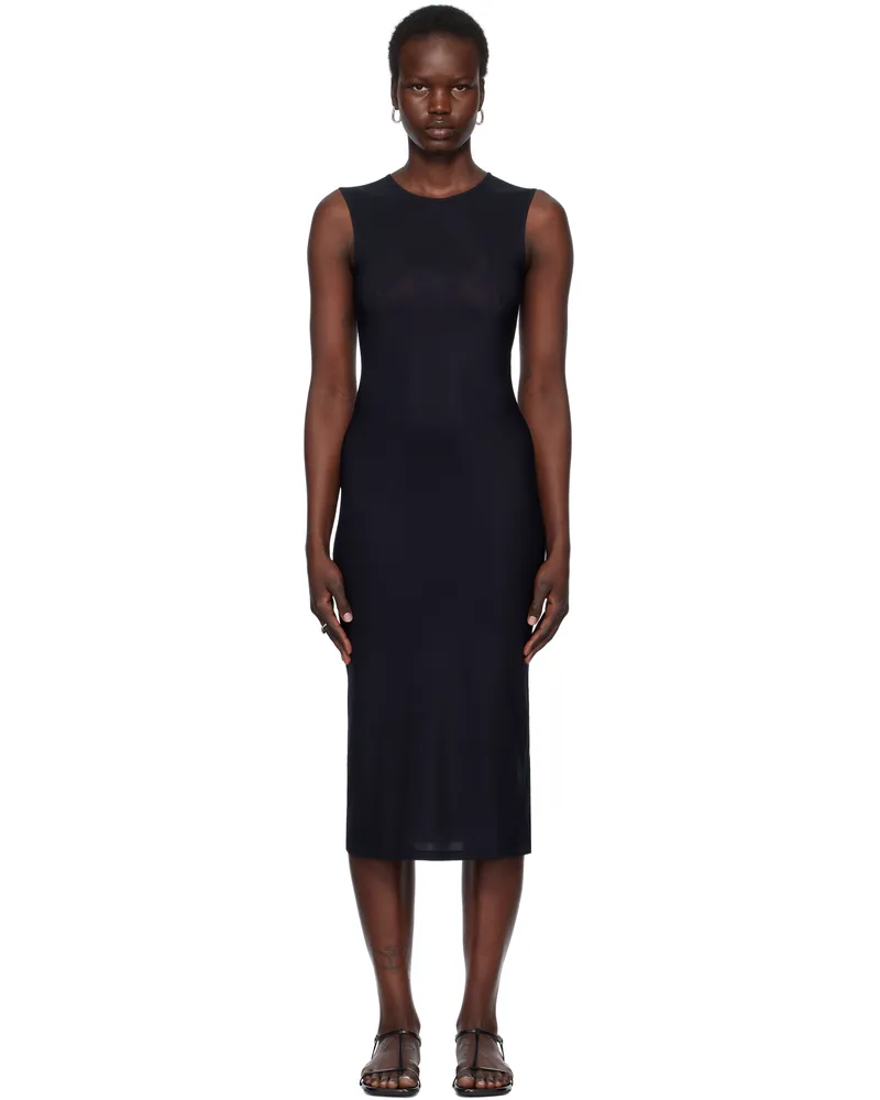 Jil Sander Black Crew Neck Slip Dress 001