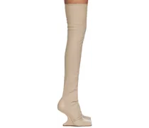 Beige Cantilever 11 Thigh High Boots