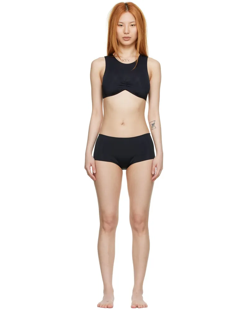 Collina Strada SSENSE Exclusive Black Recycled Nylon Bikini Black