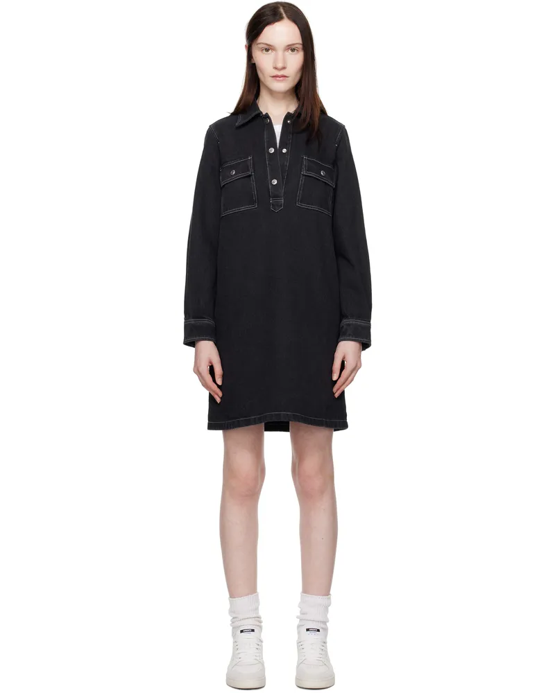 A.P.C. Black Mia Denim Minidress Lze