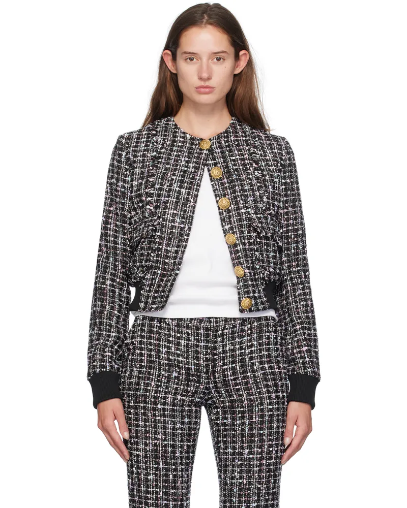 Balmain Black Cropped Jacket Eah