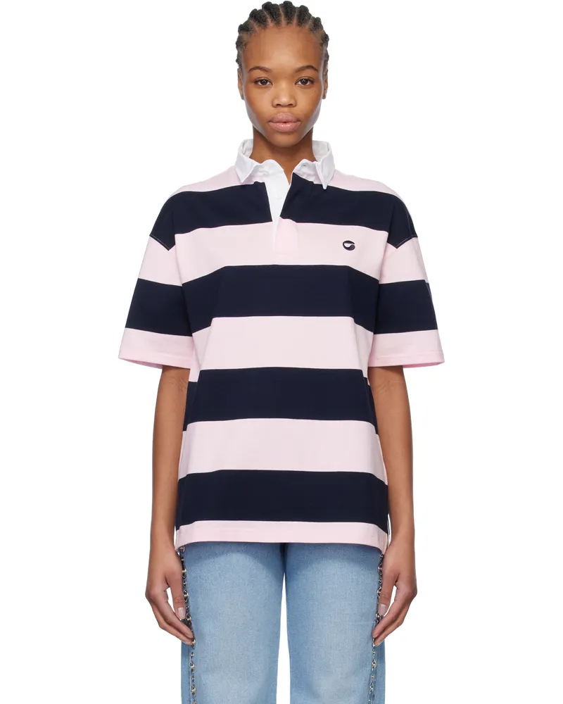 COPERNI Pink & Blue Striped Polo Pink-blue