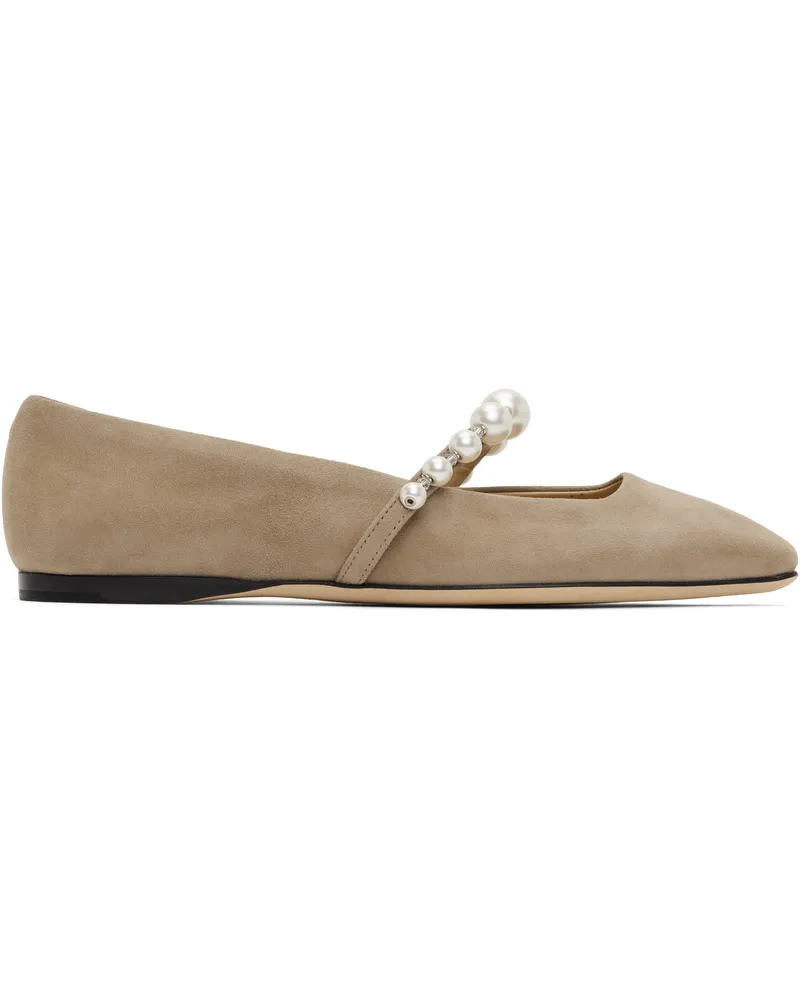Jimmy Choo Taupe Ade Ballerina Flats Taupe
