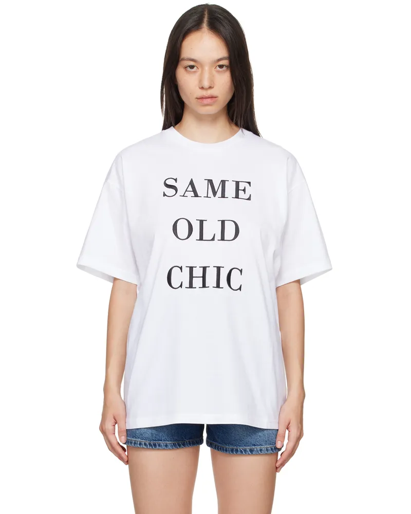 Moschino White 'Same Old Chic' T-Shirt 1001