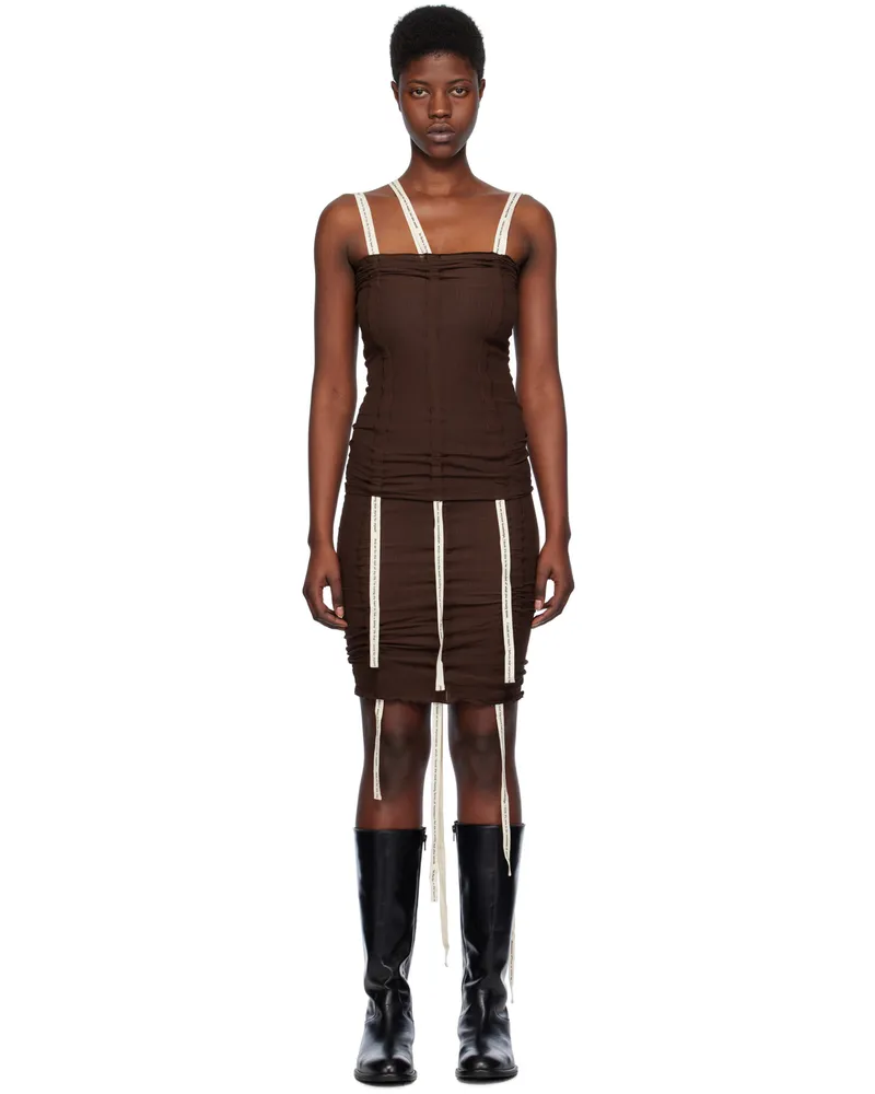 Baserange Brown Hewn Strap Tank Top Tactile