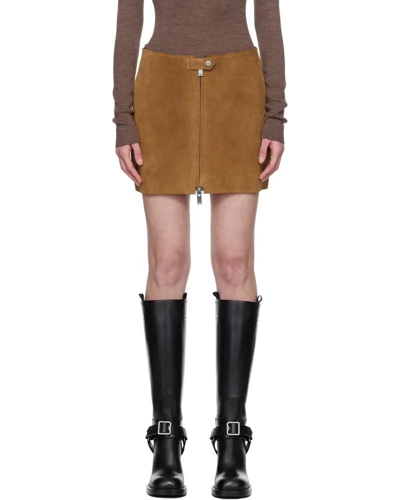Holzweiler Tan Cia Suede Leather Miniskirt 1102