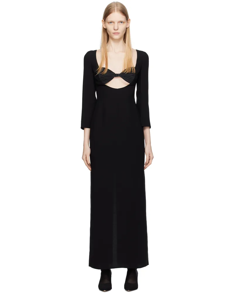 BEVZA Black Seashell Bra Maxi Dress Black