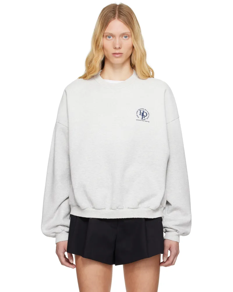 Alexander Wang Gray Graphic Crewneck Sweatshirt Light