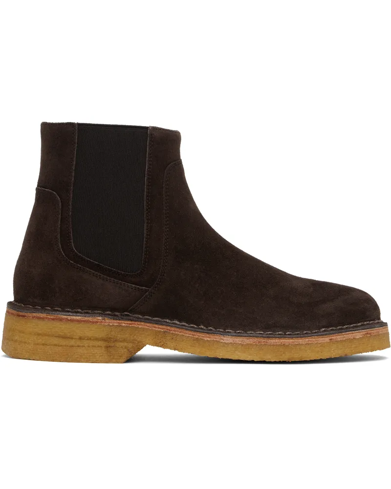 A.P.C. Brown Theodore Chelsea Boots Cae