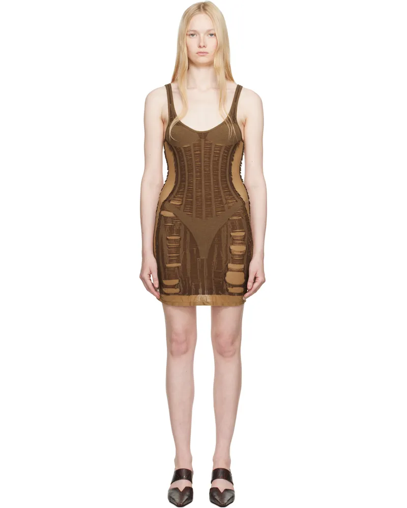 Diesel Brown M-Calimera-Short Minidress 7dg
