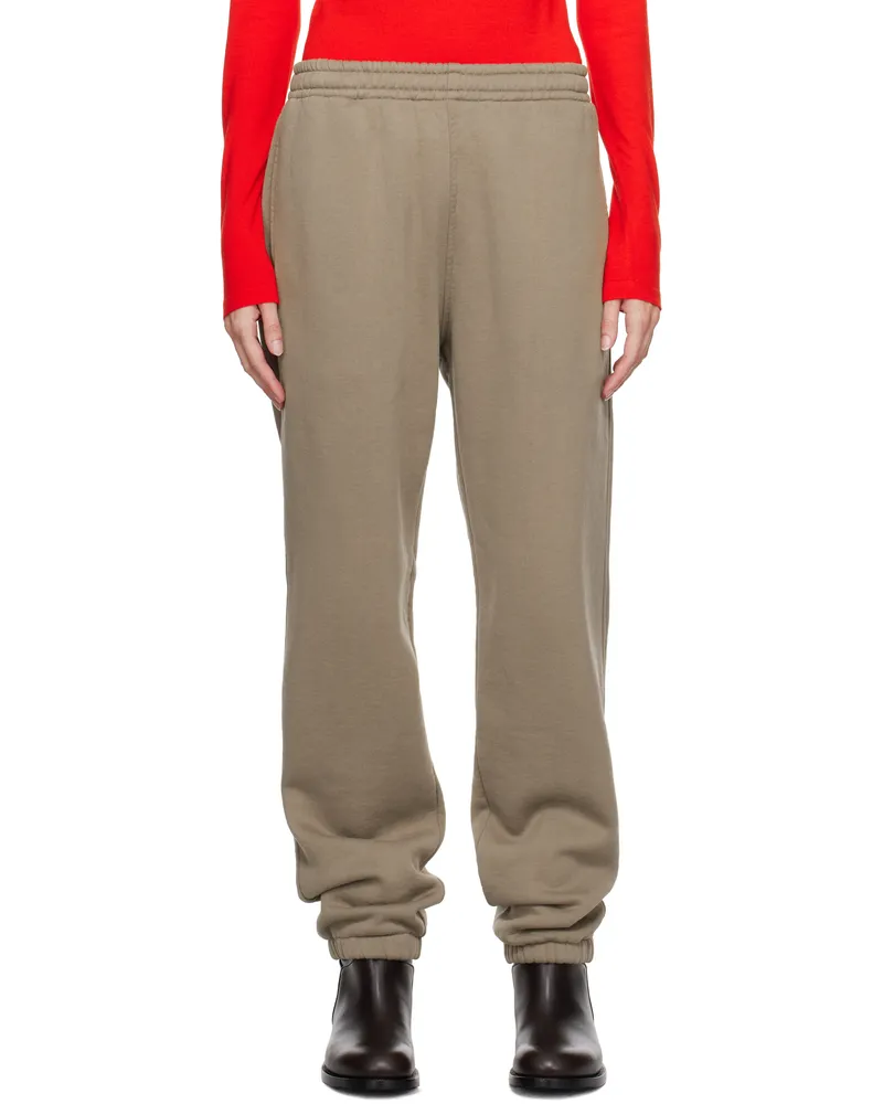 AURALEE Brown Smooth Soft Sweatpants Olive