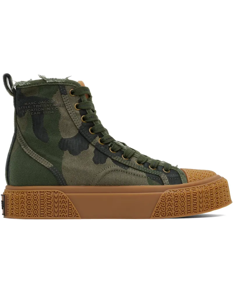 Marc Jacobs Khaki 'The Camo Jacquard' High Top Sneakers 304