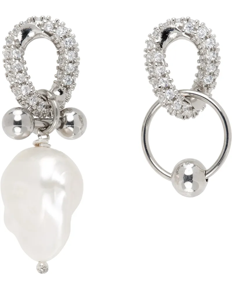 Justine Clenquet Silver Debra Earrings Palladium