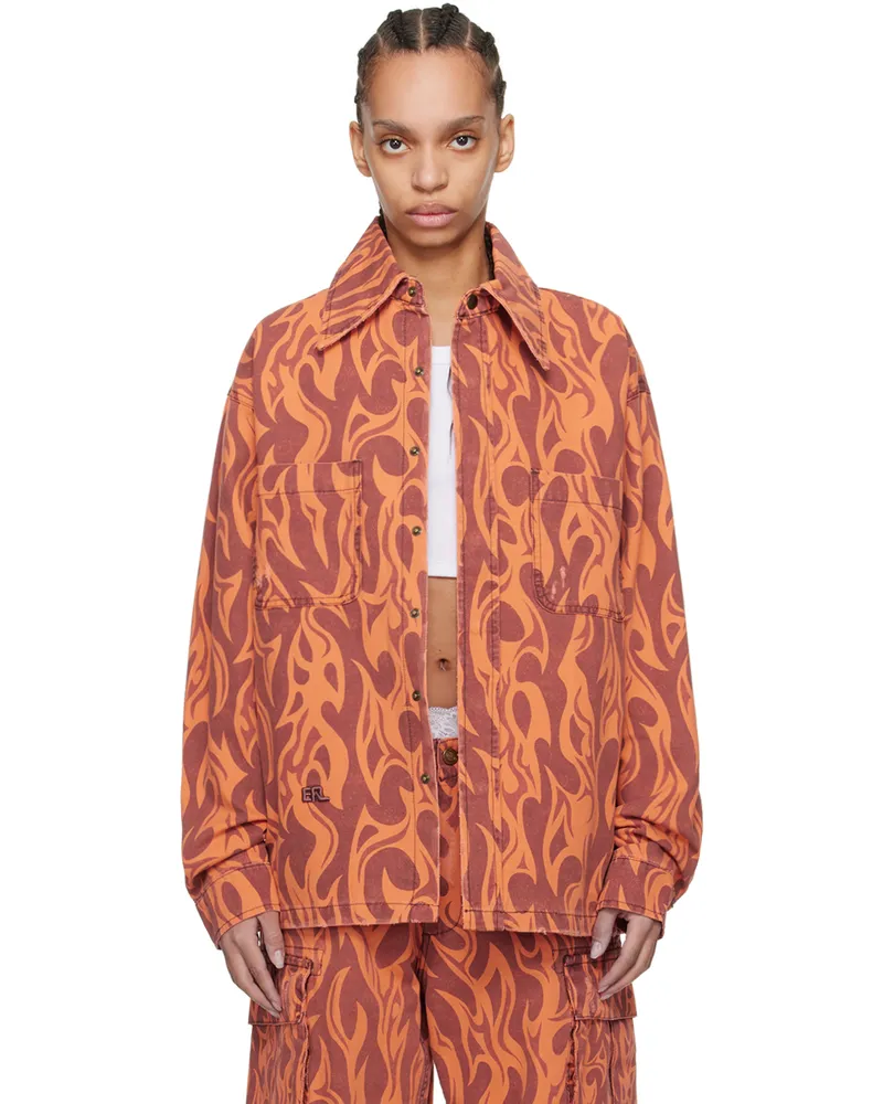 ERL Orange Flame Jacket Orange