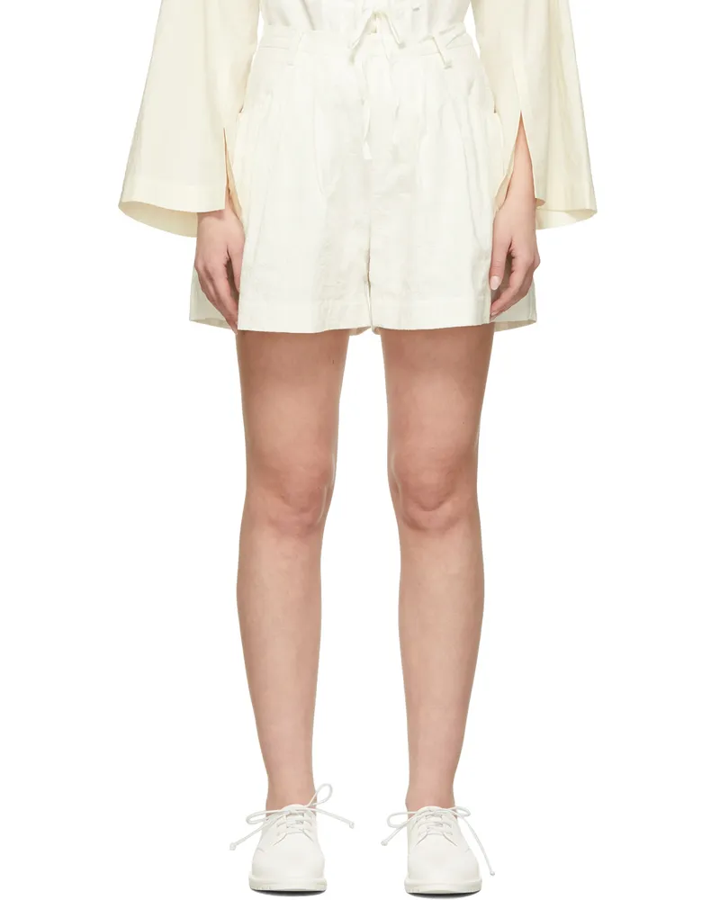 Renli Su Off-White Embroidered Shorts 004