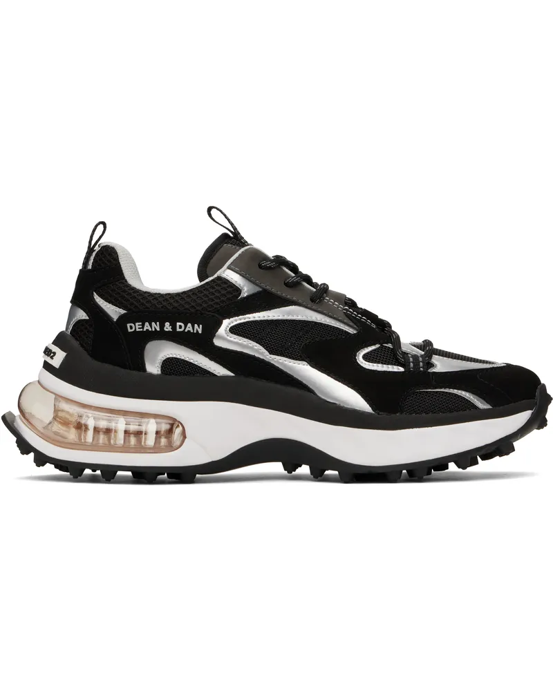 Dsquared2 Black & White Bubble Sneakers Black+grey+silver