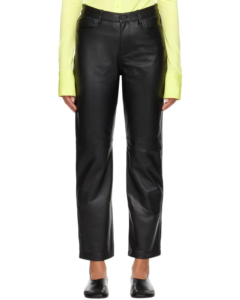 Proenza Schouler Black Proenza Schouler White Label Straight Leather Pants 001