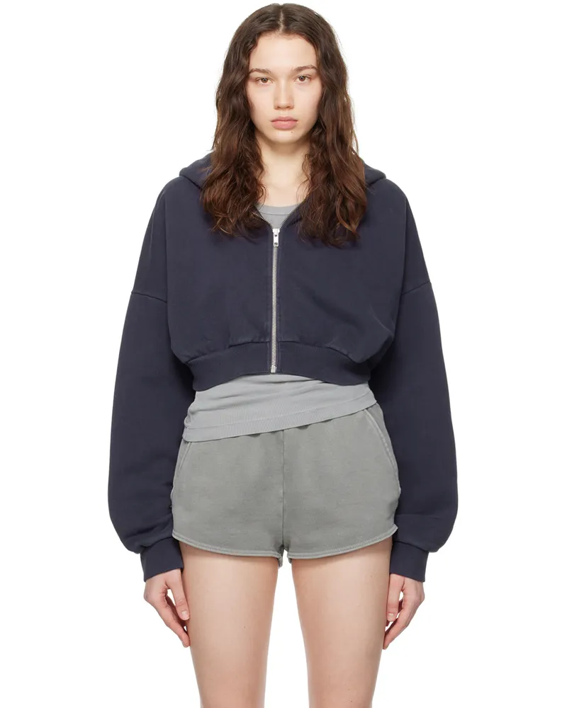 Entire Studios Navy Cropped Hoodie Ink