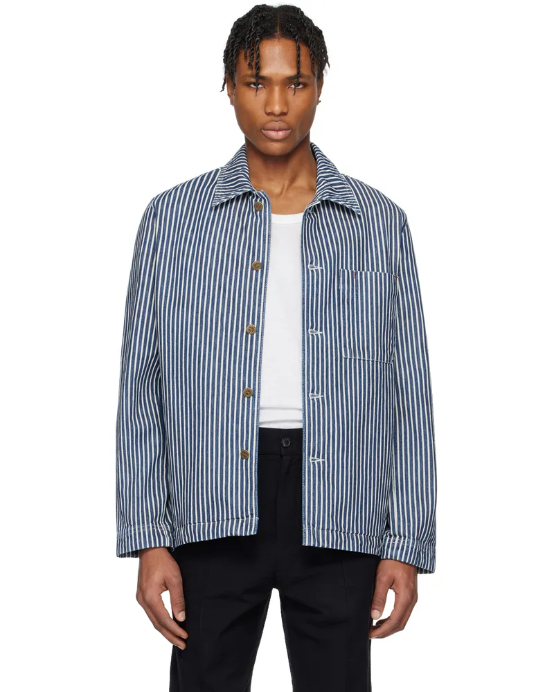 A.P.C. Navy & Off-White Raphael Denim Jacket Tic