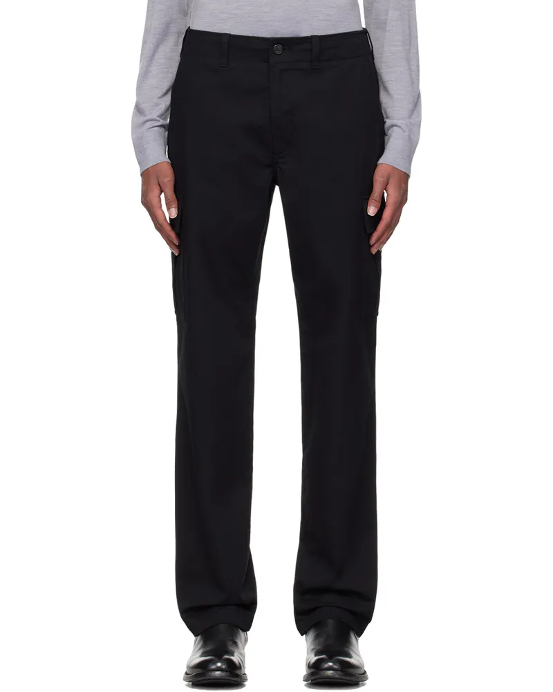 Theory Black Straight Cargo Pants Black