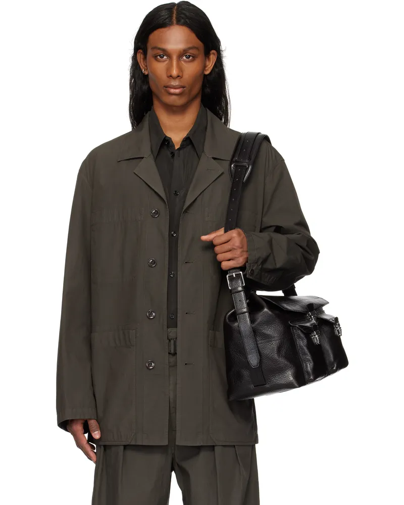 Christophe Lemaire Brown Workwear Shirt Jacket Br449