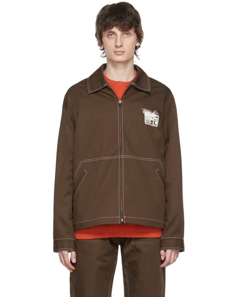 PACCBET RASSVET Brown Polyester Jacket Dark