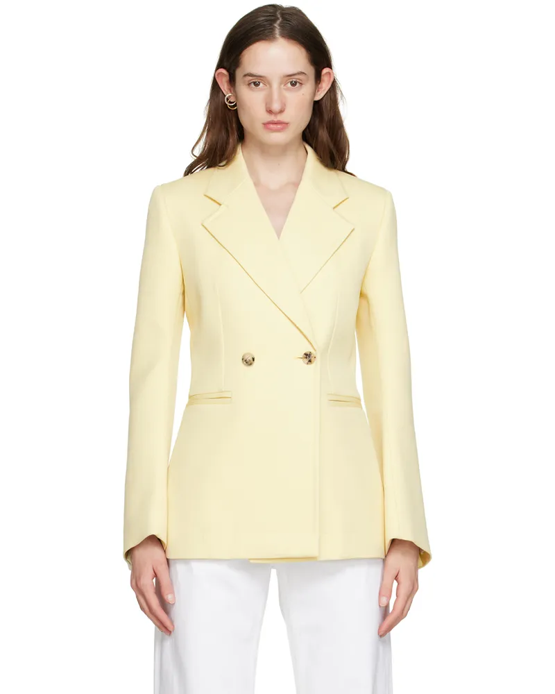 Bottega Veneta Yellow Curved Sleeves Blazer 7112