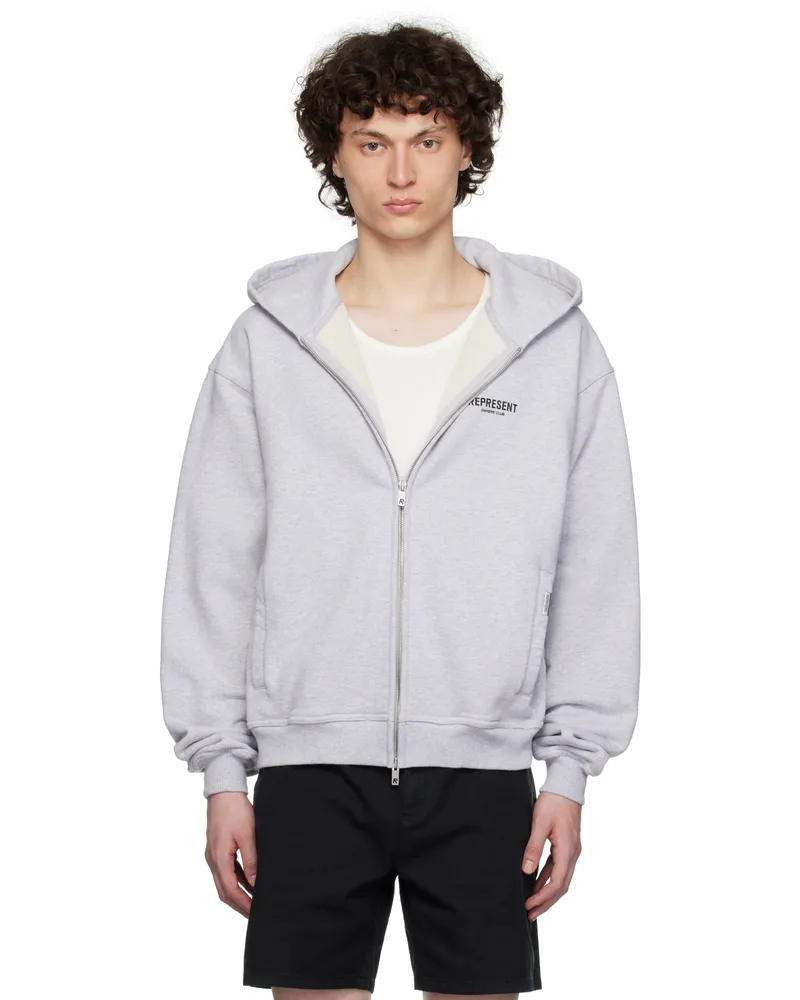 REPRESENT Gray 'Owners Club' Zip Hoodie Ash