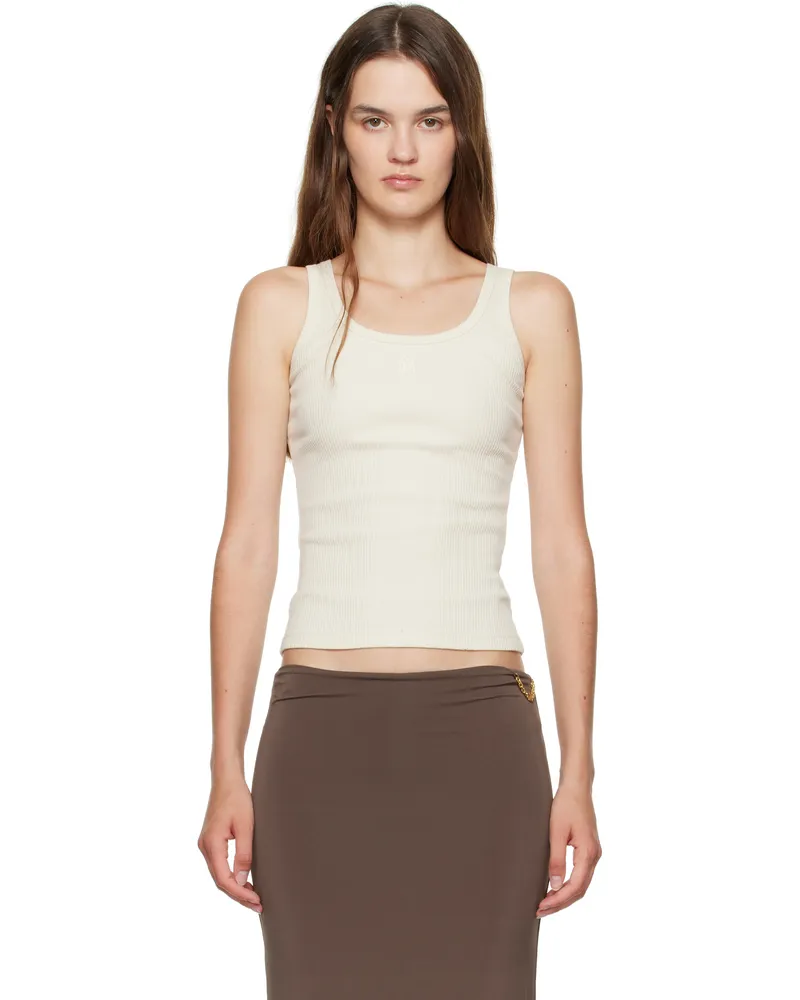 Amiri Off-White 'MA' Embroidery Tank Top Alabaster