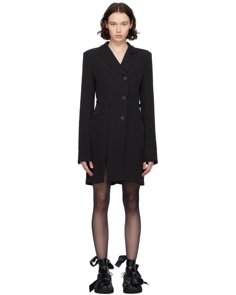 OTTOLINGER Black Pinstripe Minidress Black