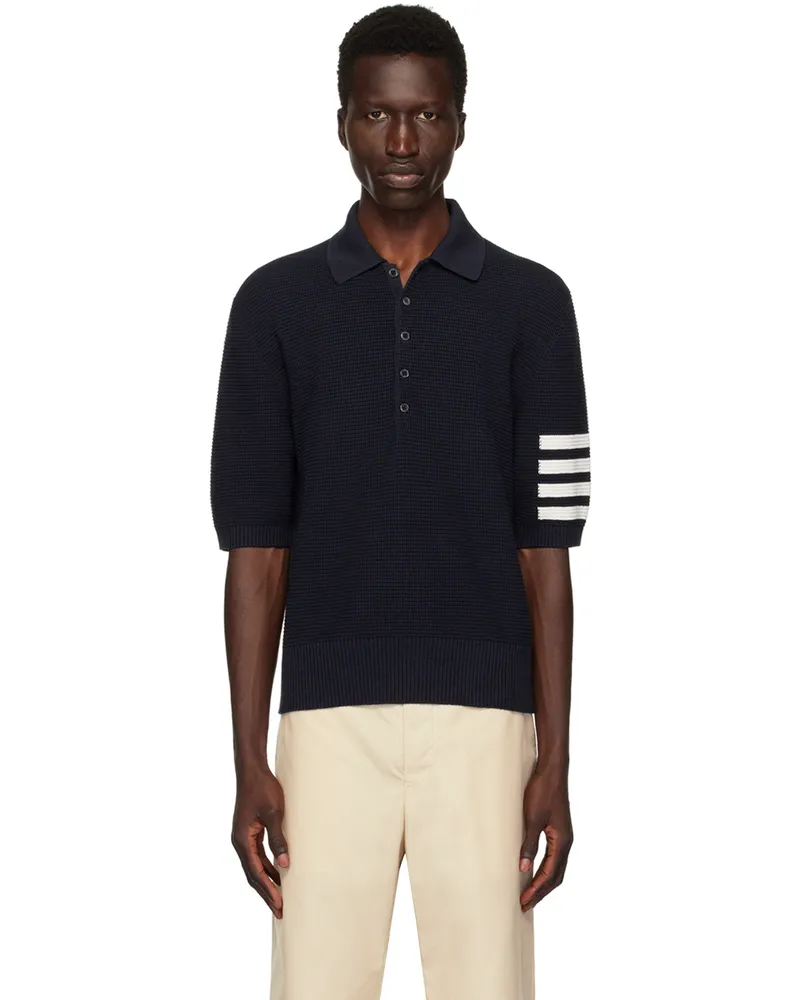 Thom Browne Navy Bar Polo 415