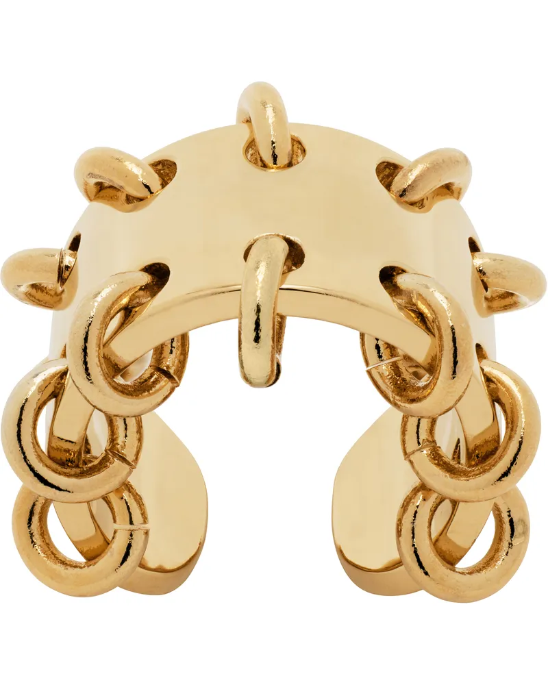 WE 11 DONE Gold Pierced Wide Band Ring Gold