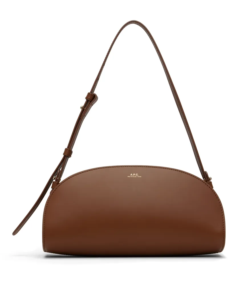 A.P.C. Tan Demi-Lune Shoulder Bag Cad