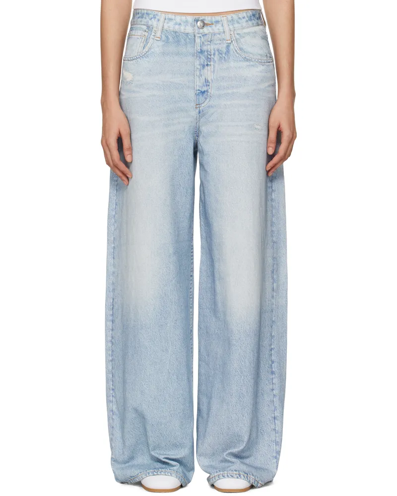 Rag & Bone Blue Miramar Terry Sofie Ankle-Length Lounge Pants Meadowblue