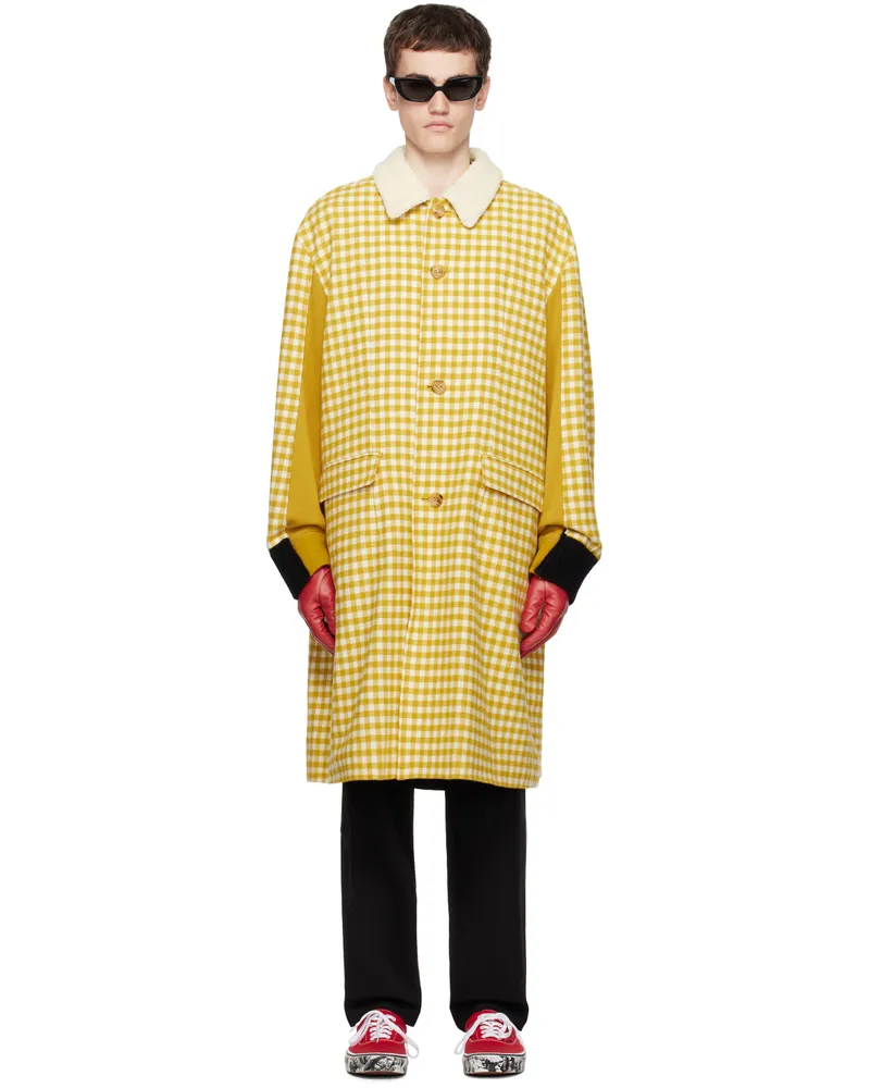 Undercover Yellow Check Coat Yellow