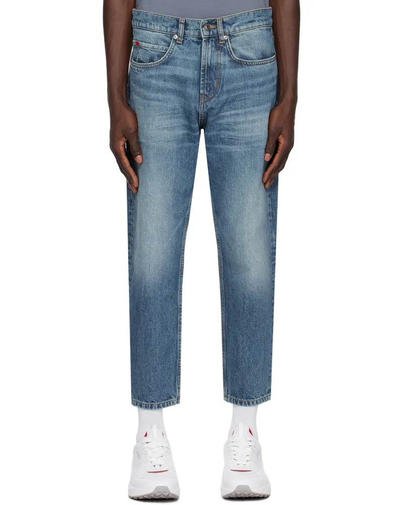 HUGO BOSS Blue Five-Pocket Jeans 442-turquoise