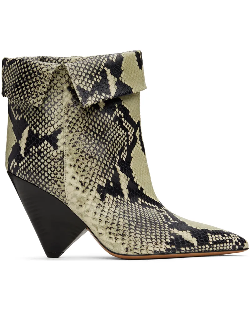 Isabel Marant Off-White & Black Lulya Boots 23sd