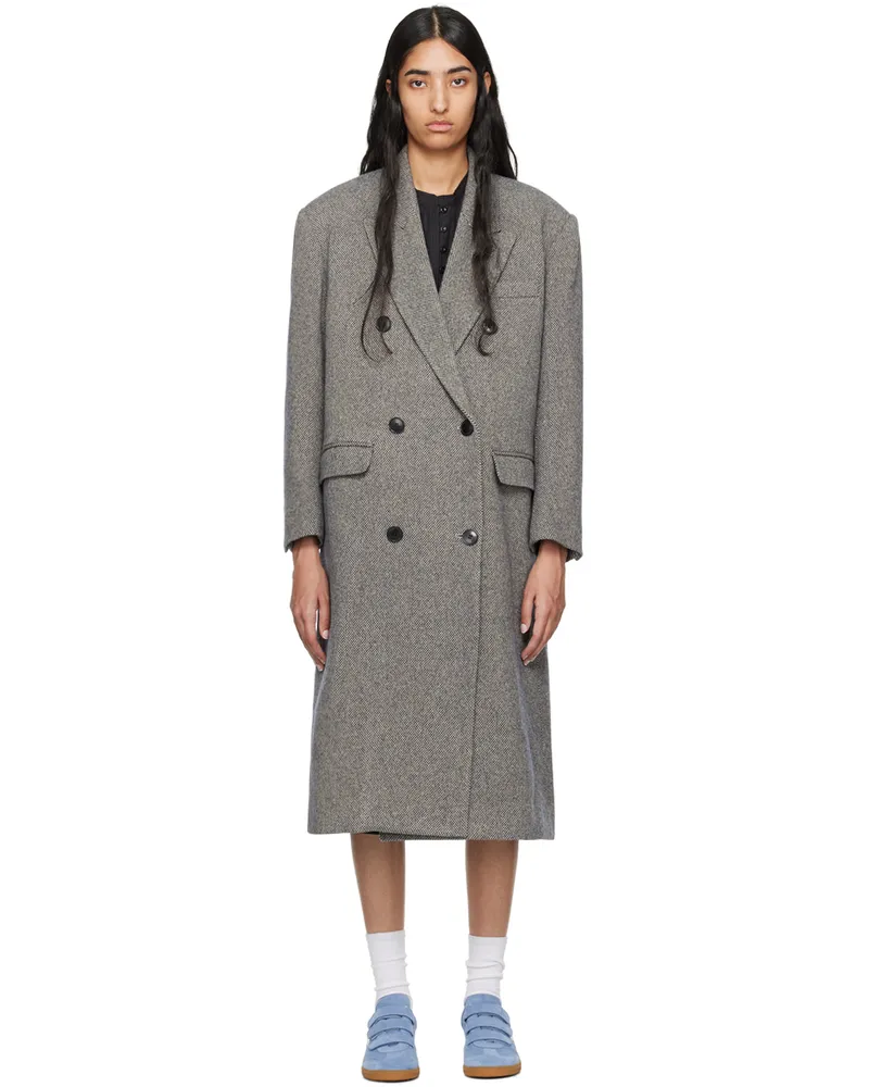 Étoile Isabel Marant Black & Beige Lexana Coat Bkec