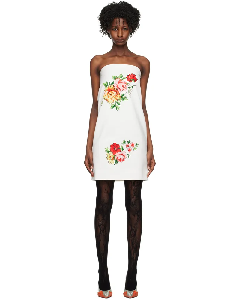 WE 11 DONE White Printed Minidress Mix