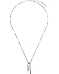 Givenchy Silver Mini Lock Necklace 040-silvery