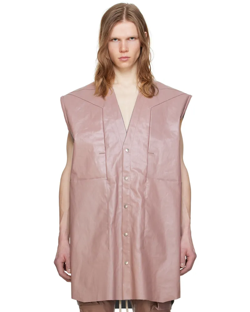 Rick Owens Pink Strobe Jumbo Denim Shirt 63