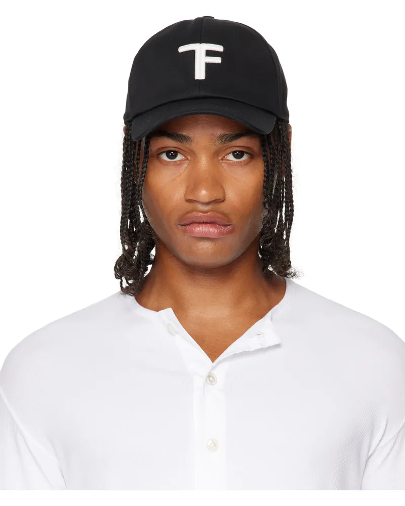 Tom Ford Black Brushed Cotton Cap 3nw02black