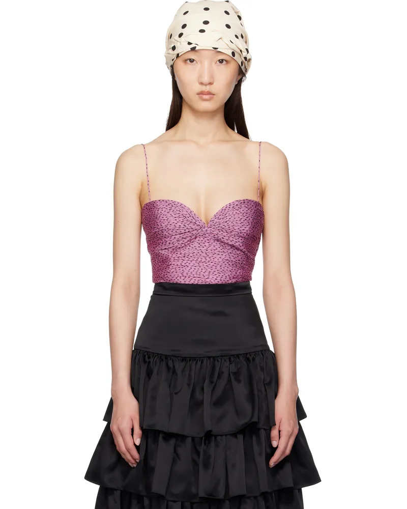 Valentino Garavani Purple Chiffon Plusdepois Print Top Arb