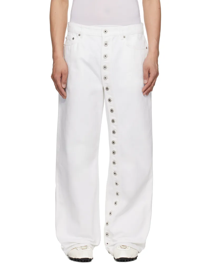 Jean Paul Gaultier Off-White 'The Buttoned Denim' Jeans 05-offwhite