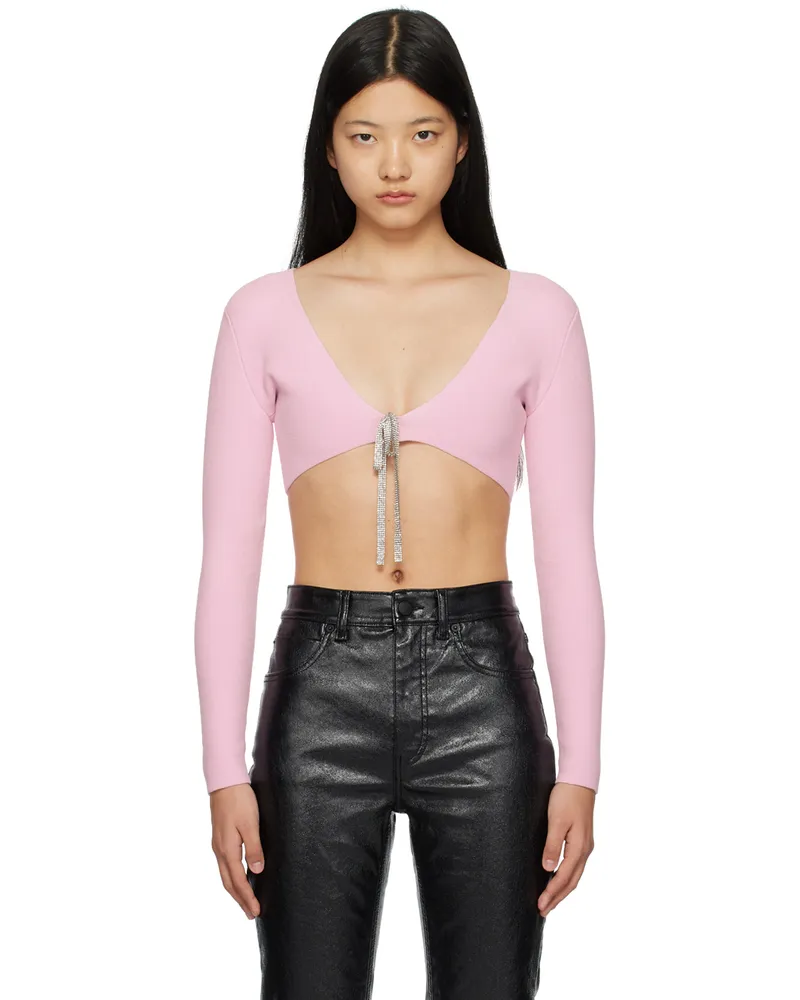 Alexander Wang Pink Cropped Cardigan 950