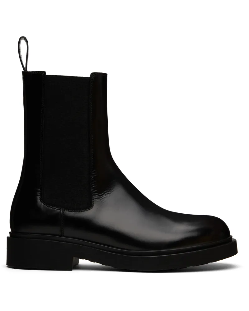 LEGRES Black Boxed Leather Chelsea Boots 1