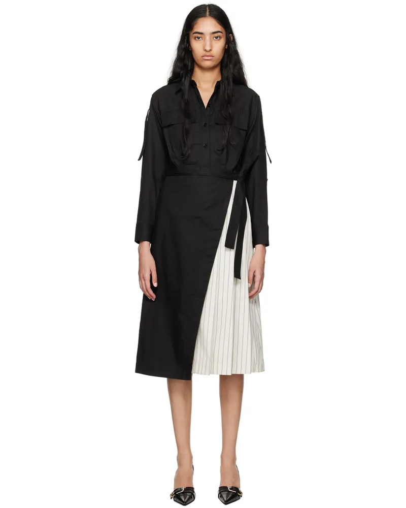3.1 phillip lim Black Utility Shirt Midi Dress Ba001