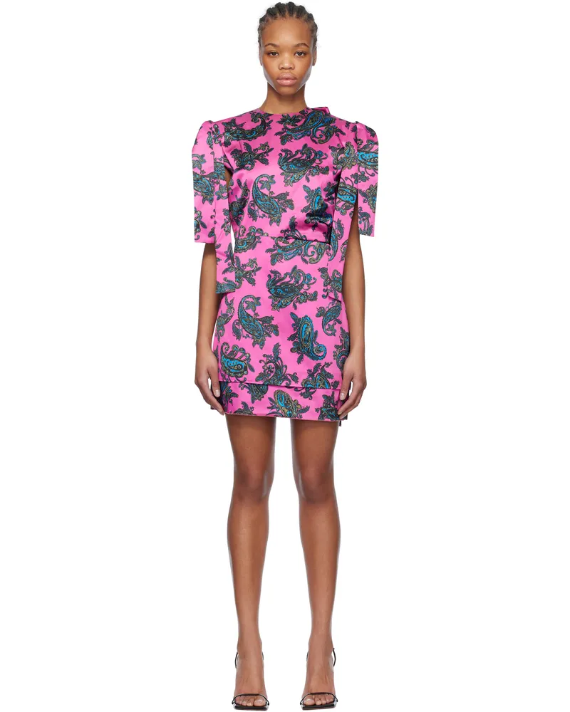 Meryll Rogge Pink Sleeveless Draped Minidress Pink