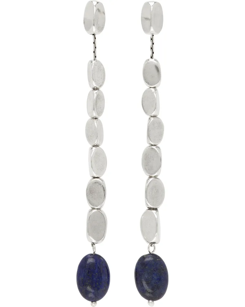 Isabel Marant Silver Leotie Earrings Navy