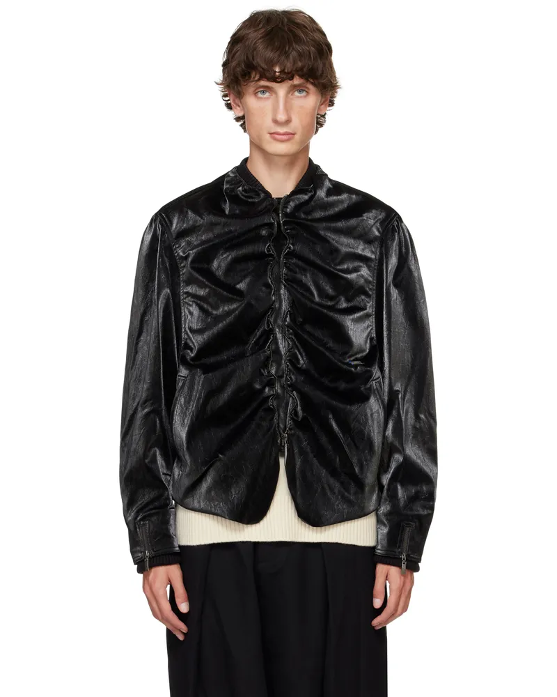 Adererror Black Product. 21 Faux-Leather Jacket Noir